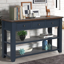 Load image into Gallery viewer, 49'' Rectangular Solid 3 Drawer 2 Shelf Console Table - Blue