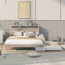 Load image into Gallery viewer, Platform Bed Frame With Trundle, USB Ports And Slat Support, No Box Spring Needed