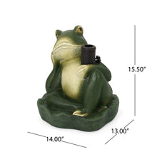Load image into Gallery viewer, Charming Frog Prince Umbrella Base With Concrete Design - Green