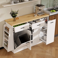 Load image into Gallery viewer, Kitchen Sideboard With Sliding Door Cabinet, 3 Tier Spice Rack