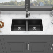 Load image into Gallery viewer, Granite Composite Double Bowl Undermount Kitchen Sink