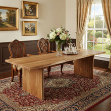 Load image into Gallery viewer, 120'' Solid Wood Live Edge Sled Base Dining Table - Brown