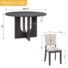 Load image into Gallery viewer, Round Dining Set With 4 Upholstered Dining Chairs