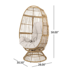 Load image into Gallery viewer, Patio Swivel Basket Egg Chair With Cushion