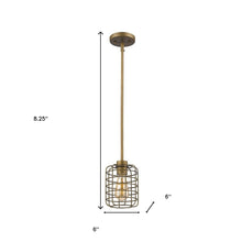 Load image into Gallery viewer, Metal Cage Hanging Light - Brushed Gold