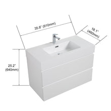 Load image into Gallery viewer, Alice - Bathroom Vanity With Large Storage, Sink Wall Mounted Floating Bathroom Vanity For Modern Bathroom, One-Piece Sink Basin Without Drain And Faucet