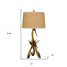 Load image into Gallery viewer, Antlers Table Lamp With Brown Empire Shade - Brown