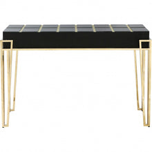 Load image into Gallery viewer, Mirrored Glass Console Table - Black And Gold