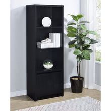 Load image into Gallery viewer, Sloat - 3 Shelf Media Tower With Cabinet Storage - Black