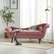 Load image into Gallery viewer, Auroral - Velvet Upholstered Chaise Lounge With Scrolled Arms And Tapered Legs