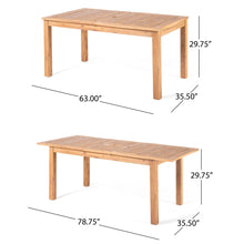 Load image into Gallery viewer, Outdoor 7 Pieces Expandable Dining Set With Umbrella Hole - Teak