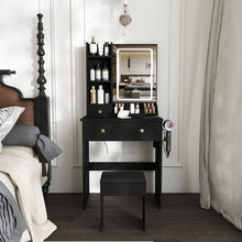 Load image into Gallery viewer, Modern Small Vanity Desk With 3 LED Lighting Modes, 3 Drawers