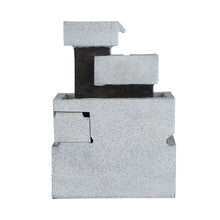 Load image into Gallery viewer, Decorative 4 Tier Block Fountain With Light, For Indoor And Outdoor - Black / Gray