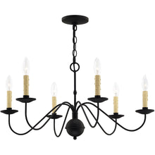 Load image into Gallery viewer, Six Light Metal Dimmable Chandelier With Shades - Black
