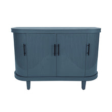Load image into Gallery viewer, Curved Sideboard Wooden Console Table With 4 Doors And Adjustable Shelves For Living Room - Blue