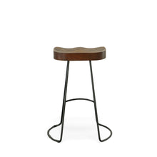 Load image into Gallery viewer, 25" Steel Backless Counter Height Bar Chairs (Set of 2) - Chestnut And Black