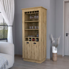 Load image into Gallery viewer, Bar Cabinet With Wine Storage - Brown