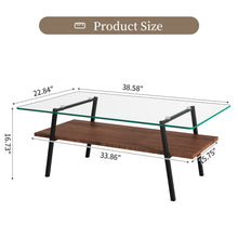 Load image into Gallery viewer, Rectangle Coffee Table, Tempered Glass Tabletop With Metal Legs, Modern Table For Living Room