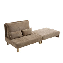 Load image into Gallery viewer, Mid Century Modern Foldable Sofa Bed, 3 In 1 Convertible Sleeper With 3 Pillows