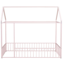 Load image into Gallery viewer, Metal Bed House Bed Frame With Fence