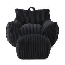 Load image into Gallery viewer, Giant Bean Bag Chair With Armrests And Footstool