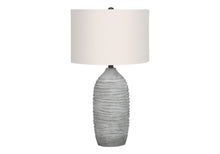 Load image into Gallery viewer, Cylinder Table Lamp With Ivory Drum Shade - Gray