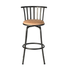 Load image into Gallery viewer, Modern Faux Leather And Metal Low Back Adjustable Height Swivel Bar Chair - Brown