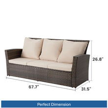 Load image into Gallery viewer, All-Weather Wicker 3 Seat Patio Sofa With Thick Cushions