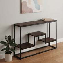 Load image into Gallery viewer, 48" Frame Console Table With Shelves - Brown And Black