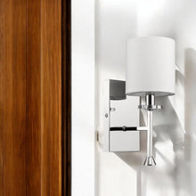 Load image into Gallery viewer, Minimalist Wall Sconce With Fabric Shade - Silver
