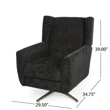Load image into Gallery viewer, Contemporary Swivel Chair With Wingback Design - Black