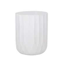 Load image into Gallery viewer, Outdoor End Table With Scallop Edge - Antique White