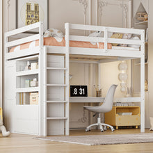 Load image into Gallery viewer, Loft Bed With Built In Wardrobe, Desk, Shelves And Drawers