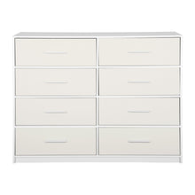 Load image into Gallery viewer, Wood Eight Drawer Dresser - White