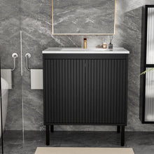 Load image into Gallery viewer, Bathroom Vanity With Ceramic Sink, Floor-Standing Design, Soft-Closing Drawers