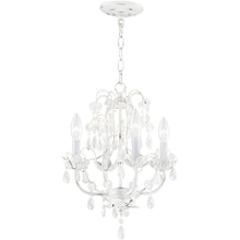 Load image into Gallery viewer, 18" Four Light Dimmable Chandelier With Shades - Antiqued White
