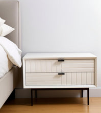 Load image into Gallery viewer, Two Drawer Faux Wood Nightstand - White And Black