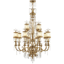 Load image into Gallery viewer, Twelve Light Metal Dimmable Chandelier With Shades - Gold