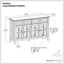 Load image into Gallery viewer, Acadian - Large Sideboard Buffet - Brown