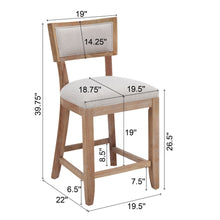 Load image into Gallery viewer, Upholstered Counter Height Bar Stools With Comfy Back (Set of 2)