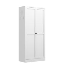 Load image into Gallery viewer, Metal Kitchen Pantry Cabinet With Adjustable Storage And 4 Heavy Duty Shelves - White