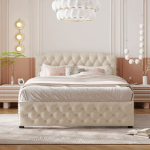 Load image into Gallery viewer, Upholstered Platform Bed With 2 Drawers And 2 Sets Of USB Ports On Each Side, Fabric