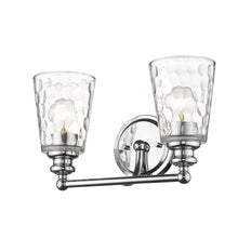 Load image into Gallery viewer, Metal And Pebbled Glass Two Light Wall Light - Silver