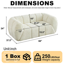 Load image into Gallery viewer, Quilted Cloud Sofa With Rounded Armrests And Piano Key Backrest Design