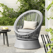 Load image into Gallery viewer, Modern Swivel Wicker Lounge Chair With Round Design