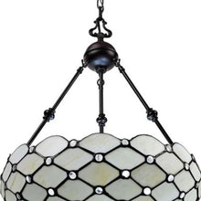 Load image into Gallery viewer, Unique Statement Three Light Glass Dimmable Chandelier With Shades - Black / White