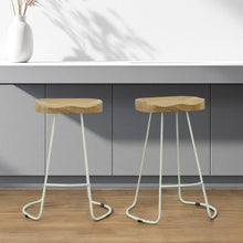 Load image into Gallery viewer, Steel Backless Counter Height Bar Chairs (Set of 2) - Natural And White