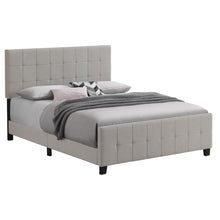 Load image into Gallery viewer, Queen Panel Bed Tufted Upholstered With Tapered Legs - Beige