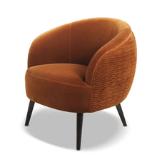 Load image into Gallery viewer, London - Mid-Century Modern Ruched Barrel Chair - Burnt Orange