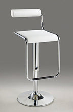 Load image into Gallery viewer, Faux Leather And Metal Low Back Adjustable Height Bar Chair (555022) - White And Silver